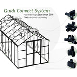 [08X16FT] Premium Polycarbonate Outdoor Walk-In Patio Greenhouse With Double Swing Doors, 4MM (SAK79206)