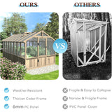 [08X16FT] Large Heavy-Duty Outdoor Wooden Greenhouse With 6MM Polycarbonate Panels And Vent Roof (SAK18467)