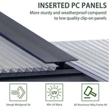 [08X16FT] Premium Outdoor Walk-In Polycarbonate Greenhouse With Roof Vents & Sliding Doors, 4MM (SAK72649)