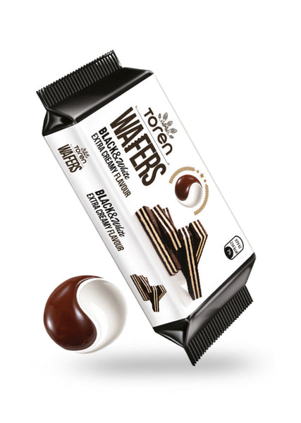 Toren wafers black and white cream cream wafer 55g 24pk