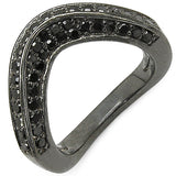 1.02 Carat Genuine Black Diamond .925 Sterling Silver Ring