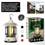 Camping Light, Ambient Light, Flame Camping Lamp, Tent Retro Hurricane Lamp
