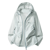 Mens Summer Hooded Sun-Protective Lightweight Jacket