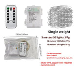 Waterproof Bedroom Remote Control New Year Light Outdoor Battery Box Light Curtain Holiday Wedding Hook Color Lighting Chain