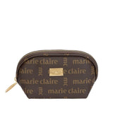 Marie Claire Erin Faux Leather Cosmetic Bag - Designer Makeup Organizer for Women, Large Travel Makeup Storage Bag