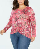 Style Co. Womens Twist-Front Pullover Blouse, Size 2X