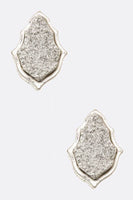 Druzy Leaf Stud Earrings