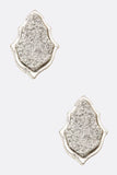 Druzy Leaf Stud Earrings