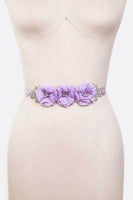 Chiffon Flower Embellished Sash Belt