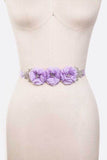 Chiffon Flower Embellished Sash Belt