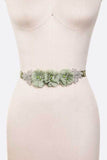 Chiffon Flower Embellished Sash Belt