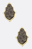 Druzy Leaf Stud Earrings