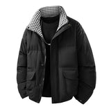 Mens Loose Casual Plus-Thickness Cotton Jacket For Young Men