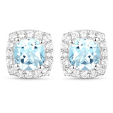 4.62 Carat Genuine Blue Topaz and White Topaz .925 Sterling Silver 3 Piece Jewelry Set (Ring, Earrings, and Pendant w/ Chain)
