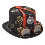 Punk Style Retro Compass Zipper Gear Glasses Magic Hat
