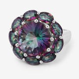 11.45 Carat Genuine Rainbow Quartz .925 Sterling Silver Ring