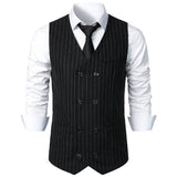 Men's Retro Casual Double Breasted Striped Vest