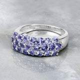 1.54 Carat Genuine Tanzanite .925 Sterling Silver Ring