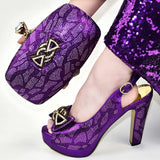 Summer Purple Pointed High Heel Sandals with Bag