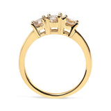 10K Yellow Gold 1.00 Cttw Champagne Diamond 3-Stone Band Ring (J-K Color, I1-I2 Clarity)  - Size 7