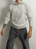 Mens Pullover Hoodie Wool Sweater Coat