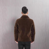 Double-sided Wear Polo Collar Jacket Men's Fur One-piece Velvet Padded Coat