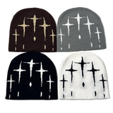 Starry Y2K Trendy Retro Knit Unisex Cross Knit Cap