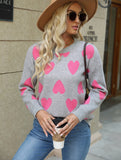 Knitted Jacquard Crew-neck Pullover Long-sleeve Knitwear Sweater