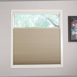 Raised Flag Day-Night Shade With Remote Control And Solar Panel-Full Blackout Motorized Shades For Home And Office-Cordless Organ Shade-Cordless Cellular Shade-Khaki