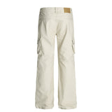Retro Unisex Solid-Color Multi-Pocket Loose Flare-Bootcut Workwear Casual Pants