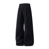 Wool Straight-leg Loose Pleated Casual Pants Thickened Long Trousers For Men