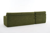 105' Modula Compression Sponge L-Shaped, Chesterfield-Inspired Design, No-Assembly Chenille Couch, 30D High-Density for Living Room, Bedroom, Apartment.Green.