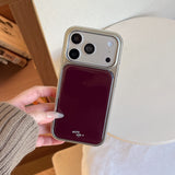 Ins Minimalist Wine-red English Phone Case