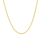 14k Yellow Gold Diamond Cut Round Wheat Chain 1.1mm