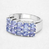 2.55 Carat Genuine Tanzanite .925 Sterling Silver Ring