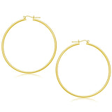 14k Yellow Gold Polished Hoop Earrings (55 mm)