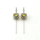 French-Style Vintage Geometric Square Distressed Pearl Earrings