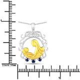 0.12 Carat Genuine Blue Sapphire .925 Sterling Silver Pendant