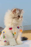 Mesh Flower Embroidery Dress Cat Clothes