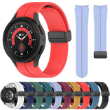 Folding Magnetic Black-clasp Silicone Watch Strap