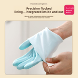 Anti-slip household gloves-blue-PVC+ flocking-L size-1 pair