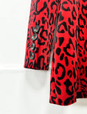 Leopard Print Double Breasted Blazer & Midi Pencil Skirt 2-Piece Suit Set
