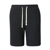 Mens Casual Sporty Striped Drawstring Shorts