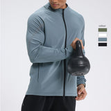 Mens Fitness Running Training Stand-Neck Windbreaker Jacket