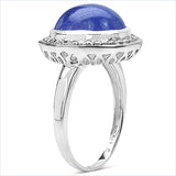 7.10 Carat Genuine Tanzanite .925 Sterling Silver Ring