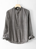 New Mens Ramie Minimalist Casual Shirt