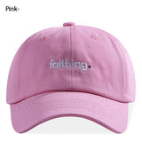 Religious Christian Faithing Letter Embroidery Black Vintage Casual Unisex Baseball Cap
