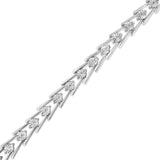 .925 Sterling Silver Diamond Miracle-Set Double Swoosh Milgrain Style Tennis Bracelet (1/2 cttw, I-J Color, I3 Clarity) - Size 7.75"