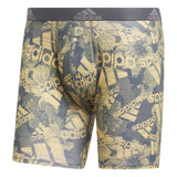 adidas Mens Microfiber Athletic Fit Boxer Brief Underwear (1 Pair) Breathable Performance Workout BOS Floral Onix-Grey-Semi Spark/Onix Grey/Semi Spark Orange Medium