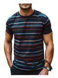 Men's Fashion Striped Casual Short-Sleeve